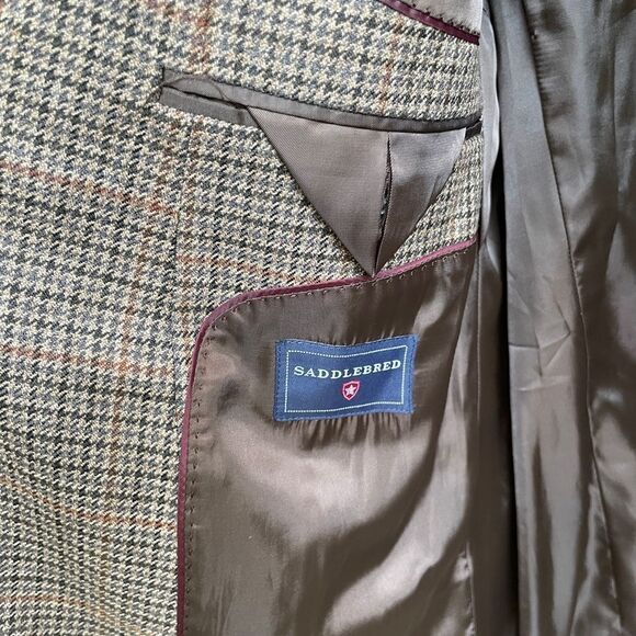 SADDLEBRED HOUNDSTOOTH WOOL BLEND BLAZER - Picture 5 of 6